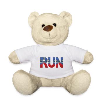 Run Reunion Island Flag - Teddy Bear - white - Front