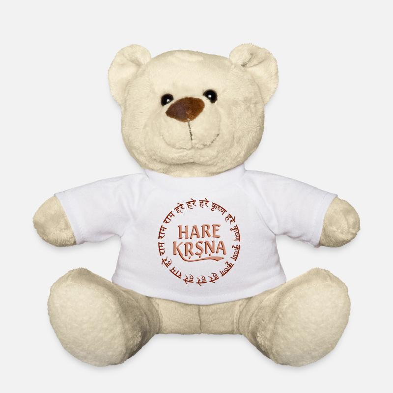 Hare Krishna - Maha Mantra Circle - Teddy Bear - white