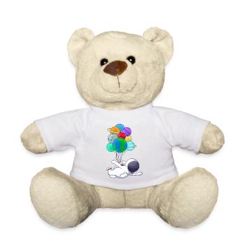Astronaute cosmonaute au ballon de ballons de planète - Nounours - blanc - Devant