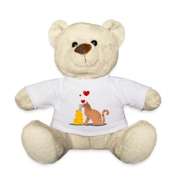 chat et souris - Nounours - blanc - Devant