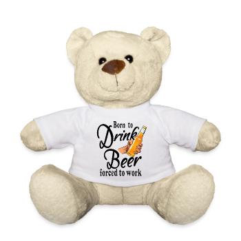Bier trinken arbeiten Pub Alkohol betrunken - Teddy - Weiß - Vorne