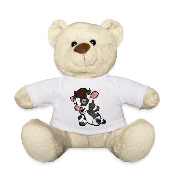 Dessin animé Cow | Chemise Cool Fun | Nature Minimalisme - Nounours - blanc - Devant