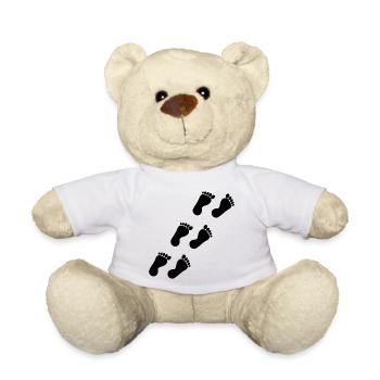 Fuß Füße Fußpflege Podologie Geschenk Geschenkidee - Teddy - Weiß - Vorne