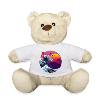 Retro Japanese Wave - Teddy Bear - white - Front