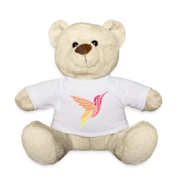 Kolibri Vogel Tier Mandala Vögel Design Kunst - Teddy - Weiß - Vorne