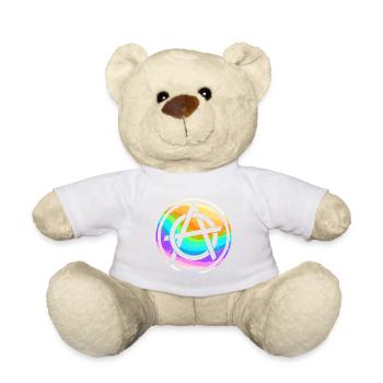 Colorful anarchy symbol punk logo anarchists - Teddy Bear - white - Front