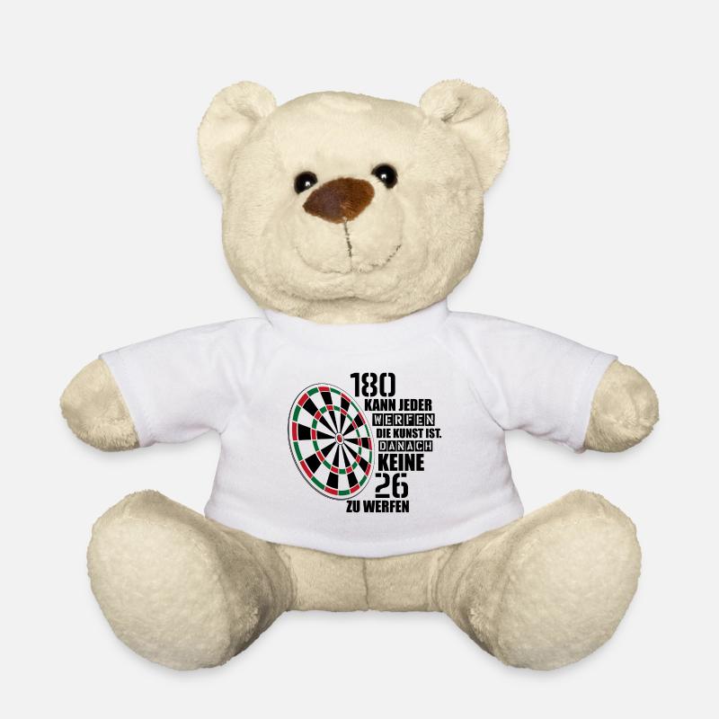 Werfen kunst Geschenk Spruch Darts Wurfspieß - Teddy - Weiß