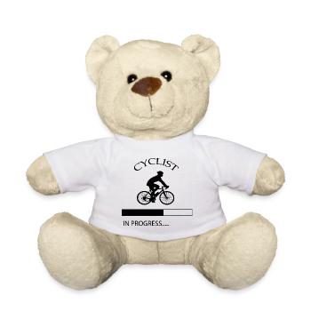 Cyclist in progress Gift Bicycle Sport - Teddy Bear - white - Front