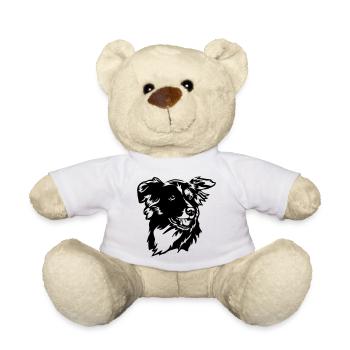 Border Collie Kopf - Nounours - blanc - Devant
