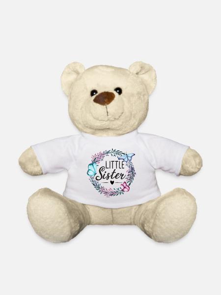 Little Sister - Kleine Schwester - Geschenkidee - Teddy - Weiß