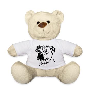 Perro Dogo Mallorquin Kopf - Teddy - Weiß - Vorne
