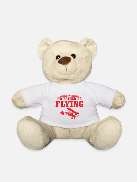 Flying Pilot Luftfahrt Geschenk Flugzeug - Teddy - Weiß