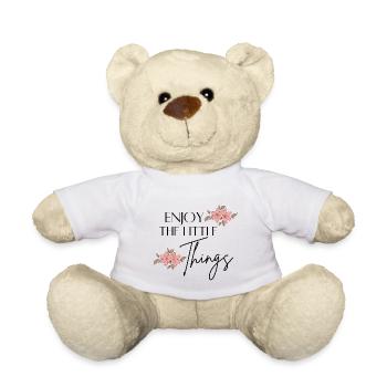 Enjoy The Little Things Phrases - Teddy Bear - white - Front