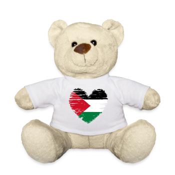 Palestine Heart Flag Flag Coat of Arms - Teddy Bear - white - Front