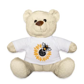 Honigbiene Sonnenblume Natur Design - Teddy - Weiß - Vorne
