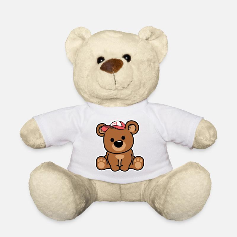Teddybär mit Mütze - Teddy - Weiß