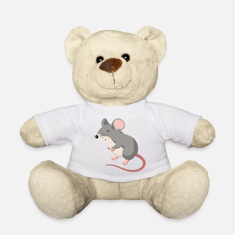 Maus Illustration – handgezeichnetes Tiermo - Teddy - Weiß
