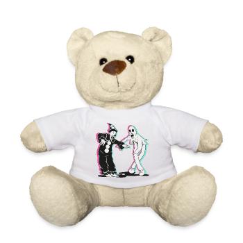 ghost and clown dancing - Teddy Bear - white - Front