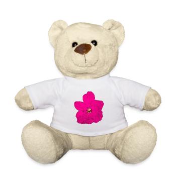 Rosa Blume künstlerisches Motiv - Teddy - Weiß - Vorne