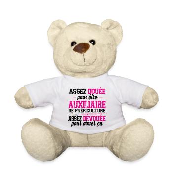 Auxiliaire de puériculture Puéricultrice Métier - Nounours - blanc - Devant