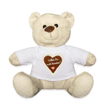 Willst Du mich heiraten - Teddy - Weiß - Vorne