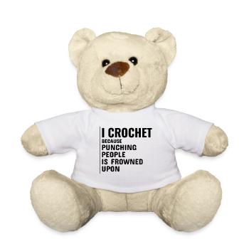 Crocheting Crochet Knitting Crocheter Funny - Teddy Bear - white - Front