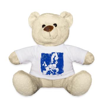 Silhouette de la carte de l’Europe Bleue - Nounours - blanc - Devant