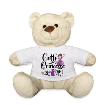 Anniversaire 1 an Bébé Princesse Cadeau - Nounours - blanc - Devant
