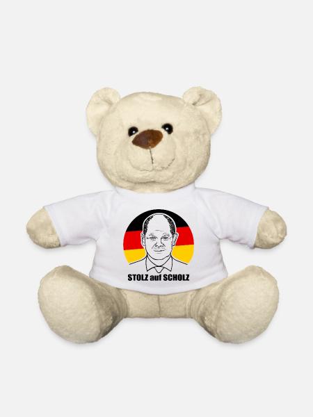 stolz auf Scholz, Bundeskanzler, Deutschland Shirt - Teddy - Weiß