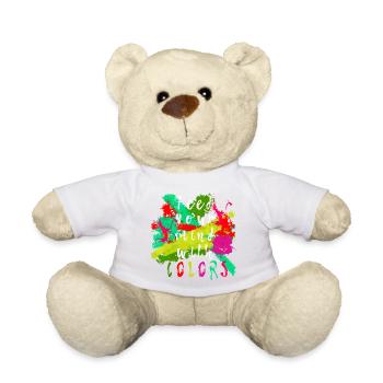 "Feed your mind with colors" slogan tolerance colorful - Teddy Bear - white - Front