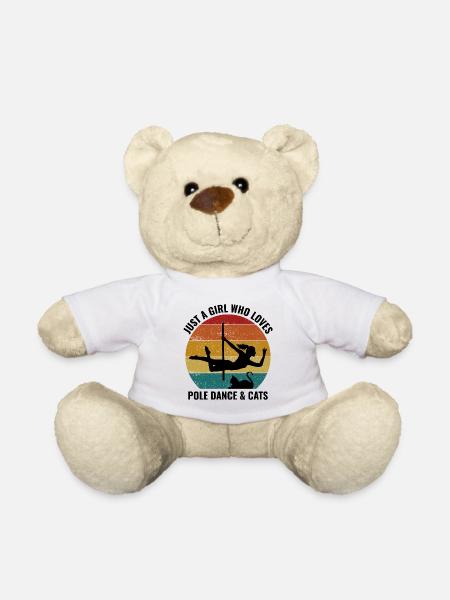 Pole Sport Dance Danseur Acrobatie Amoureux des Chats - Nounours - blanc