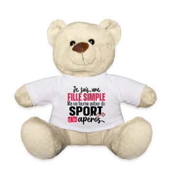 Sport Sportif Muscu Running Fitness Humour Workout - Nounours - blanc - Devant