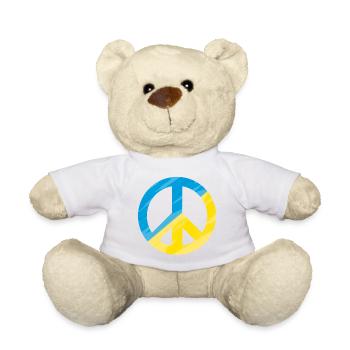 Peacezeichen, Friedenszeichen, Frieden, Ukraine - Teddy - Weiß - Vorne