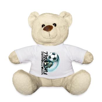 Dynamischer Fußball und Fußballschuh - Teddy - Weiß - Vorne