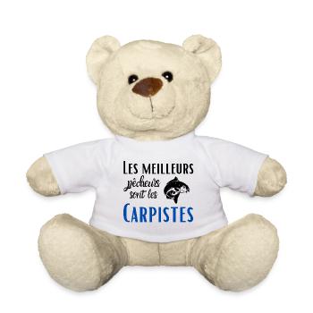 Les meilleurs sont les Carpistes, cadeau pêche - Nounours - blanc - Devant