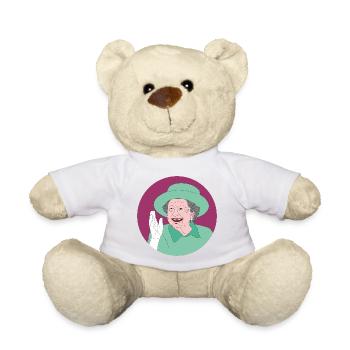 Retro shirt design of Queen Elizabeth II. - Teddy Bear - white - Front