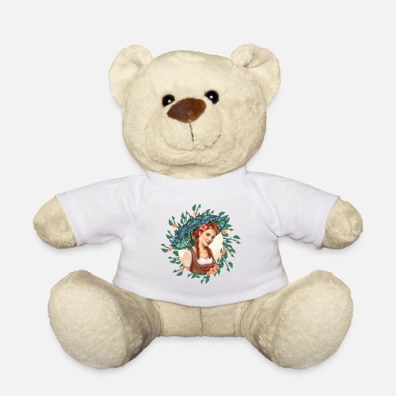 Fille avec un parapluie - Nounours - blanc