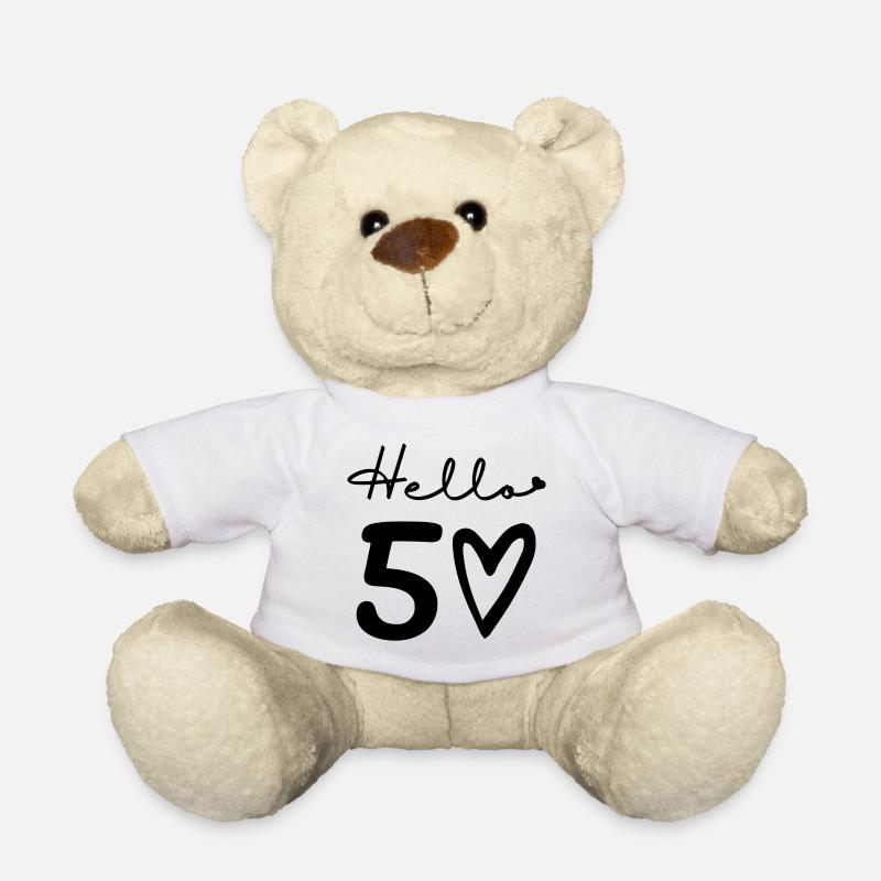 Hallo 50. 50. Geburtstag - Teddy - Weiß