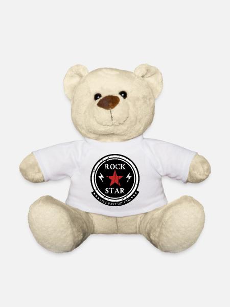 ROCK STAR - Teddy Bear - white