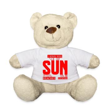 j'adore le soleil plage et cocktail - Nounours - blanc - Devant