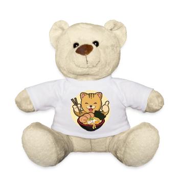 Asiatique Japonais Ramen Cat I Cadeau - Nounours - blanc - Devant