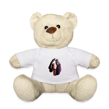 Basset Bleu De Gascogne Dog Watercolor Illustratio - Teddy Bear - white - Front