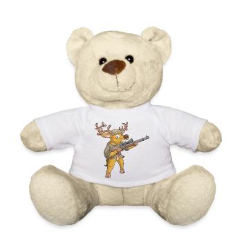 Jagd Hirsch / Jäger Hirsch - Teddy - Weiß - Vorne