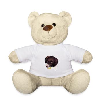 Drentsche Patrijshond Hund Aquarell Illustration - Teddy - Weiß - Vorne