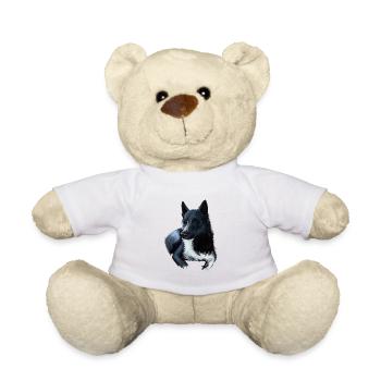 Russo European Laika Hund Aquarell Illustration - Teddy - Weiß - Vorne