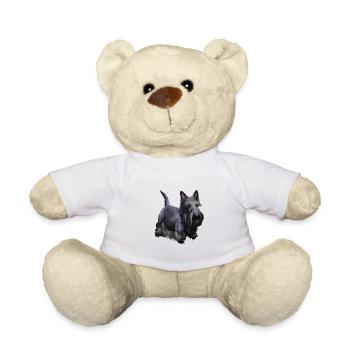 Illustration de l’aquarelle du chien Scottish Terrier - Nounours - blanc - Devant