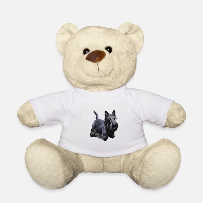 Illustration de l’aquarelle du chien Scottish Terrier - Nounours - blanc