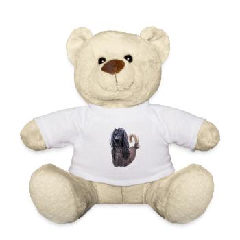 Taigan Kirgisischer Taighany Hund Aquarell Illustration - Teddy - Weiß - Vorne
