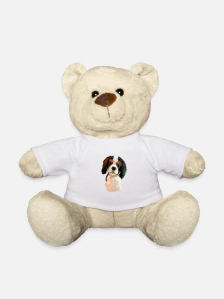 Cavalier King Charles Épagneul Illustration de chien - Nounours - blanc