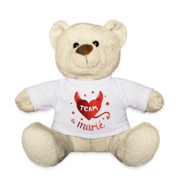 Team du marié, humour enterrement de vie de garçon - Nounours - blanc - Devant